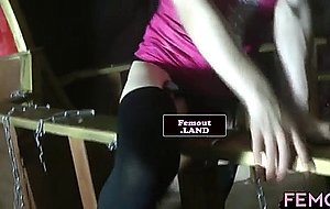 Asian femboi cums in sweet lingerie