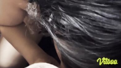 My girlfriend likes to finger herself in front of the camera and ends up sucking my cock