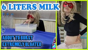 6 Liters of Milk Bloating - Rock Hard & Extremely Full Belly | Solo Stuffing