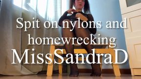 Spit on nylons and home wrecking with nylon bodysuit