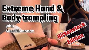 Extreme Birkenstock Trampling in hands and body with MissDiamondx - Full HD Version
