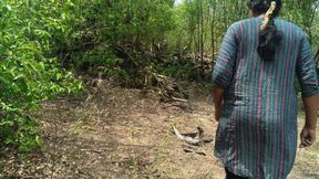 Step Stepbrother Enjoying Housewife Breast Squeeze in Outdoor Forest Side