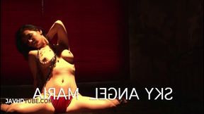 Maria Ozawa Takes On Her Knees Giving Blowjob While Tied Up and Toyed Sensually