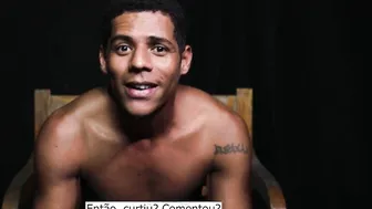 Brazilian stud strokes his massive cock and shoots a thick load
