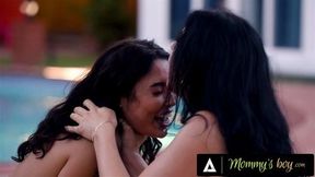 MOMMY'S BOY Sexy Vanessa Sky Has Outdoor FFM Threesome With MILF Bestie & Her Hung Pervert Stepson