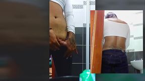 TS Angelique - I'_m peeing in my bathroom