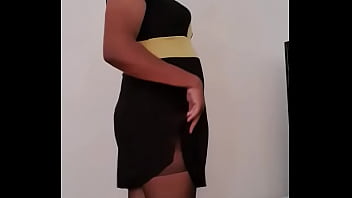 Chubby cd in sis dress