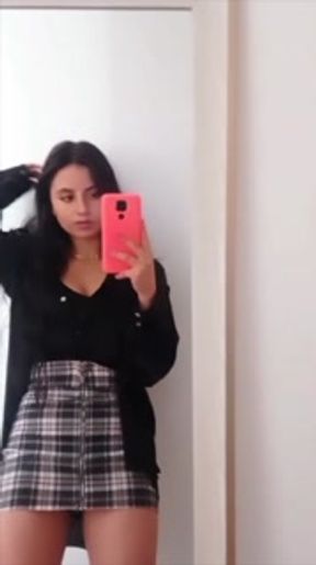 beautiful hot teen dancing and showing her perfect body with a beautiful face