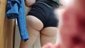 Hot ass twerking in brother-in-law's bathroom and opening her ass for you