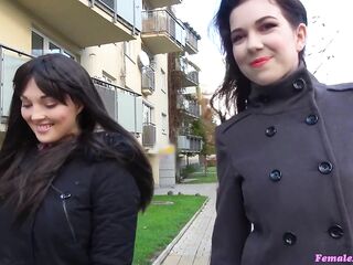 2 ravishing lesbian babes have a fun ORGAMS indoors and outdoors with Sex Toys - Female Agent