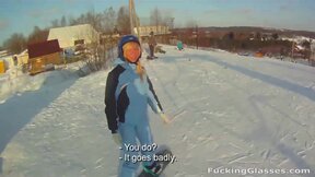 Sexy Snowboarder Chick Banged In Les Face