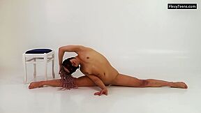 Hot Gymnast With Braids Lola Kauchuk Dressed In Latex