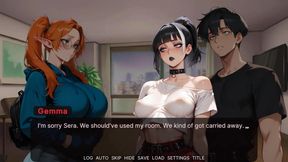 Seraphina's Life: Shemale Jerking off Her Big Cock While Listening Her Female Roommate Getting Fucked in the Next Room Ep.2