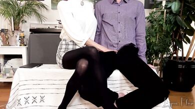 Boss and Secretary's Sexual Tension Had to be Released - Cum on Her Tits and Bra