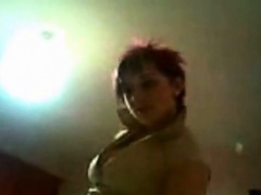 Punk babe upskirt no panties tease on livecam