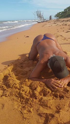 Ladysilva on the Beach in Bikini Showing off Her Horny Hot Ass