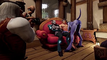Threesome with a Futa Draenei - Warcraft Porn Parody