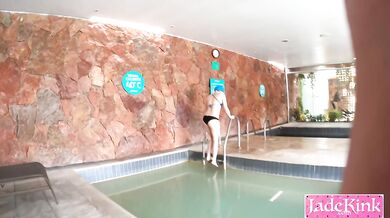 Amateur Adventurous Couple Sauna Sex Shoot