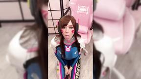 ”Hottie Cosplay D.Va from Overwatch & Sucks Dick till Facial”