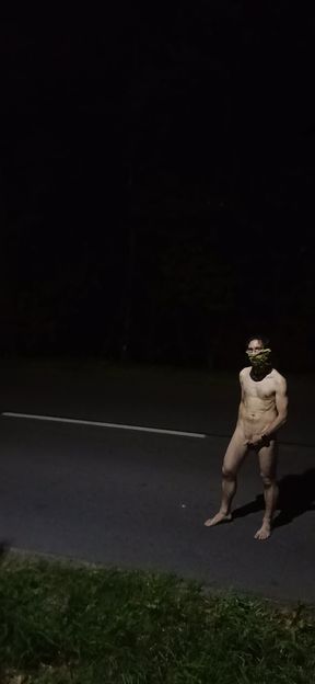 Naked on the main road