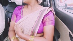 indian aunty car sex with son in law long drive for fucking. telugu dirty talks.