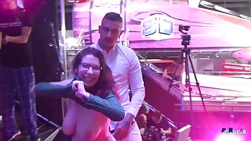 Zenda is a super sexy chick willing to get fucked on the stage, in front of people