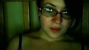 Aroused 18 yo brunette girlfriend shows me her juggs on webcam