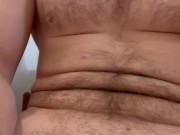 Muscled big white cock cums. Aggressive vocal male solo