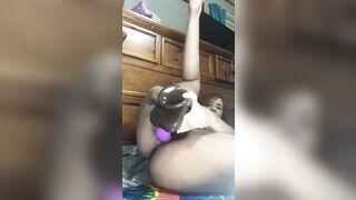 Mixed african can riding it deep inside her butthole