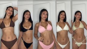 Trying on all my new bikinis