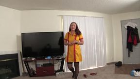 Waitress Eve gives Sloppy Lipstick Blowjobs