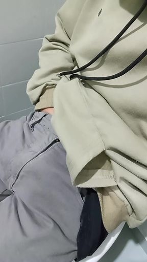 In the public restroom