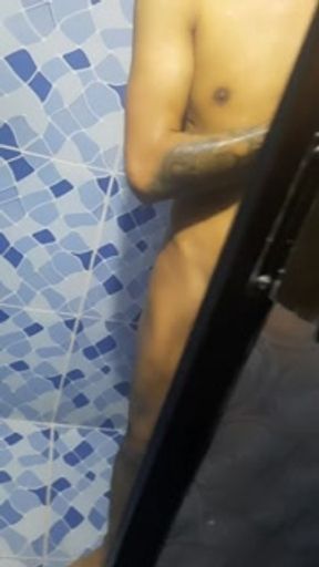 18 year old Mi comes in while I'm showering we almost got caught