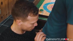 Horny bearded John Ander gave his buddy smooth Ethan Chase a deep ass pounding
