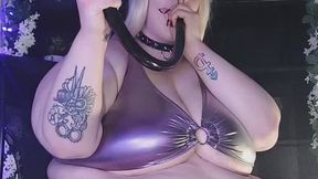 Huge Belly Bunny Girl Smoothie Funnel Chugging