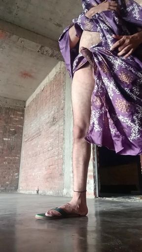 Desi Dress up Lady Boy Masturbation Huge Cock