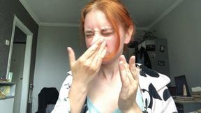 Scratching nose!