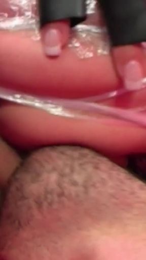 Latex and Plastic fuck threesome ffm with fetish milfs   Clip 1