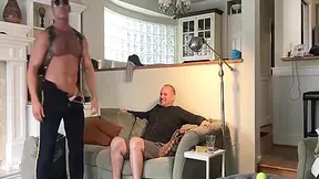 Brf Strips And Paints With His Cock