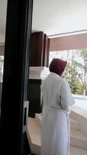 Hijab Nude in Swimming Pool
