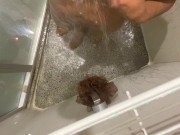 The shower  time
