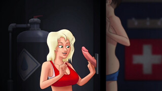 SUMMERTIME SAGA Super hot therapist and stepmother gets his hard-on to nail on