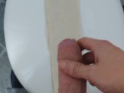 Uncut British Teen Huge Cumshot On The Toilet Seat