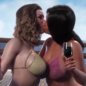 Treasure Of Nadia: guy is watching two lesbian milf&#039;s with huge tits ep.83