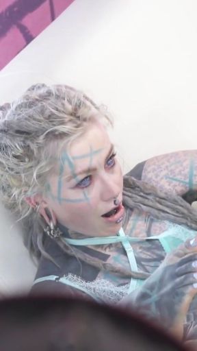 Behind the Scenes with Heavily Tattooed Skinny Girl Anuskatzz   Clip 2