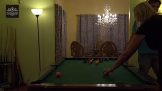 Pool Table Fuck sexy big boob wife in heels orgasms hard