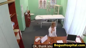 Doctors have pussy fucking trio in office