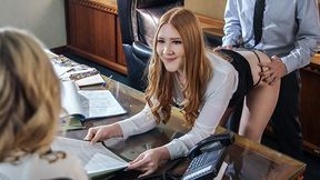 Submissive Blonde Assistants Let Their Boss Bang Them On The Office Desk - Quinn Waters And Freeuse Fantasy