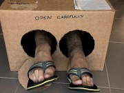 Surprise Delivery Series - Worn out Flip flops - Thongs - Big Male Feet to Worship - 🩴 Manlyfoot