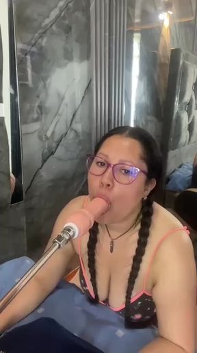 I practice oral exercises with my sex machine, I want to put a cock this big in my mouth.